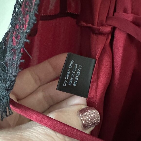 Jenni Kayne Silk Lace Short Sleeve Wrap Dress Red Womens Size M Valentines Day - Picture 9 of 10